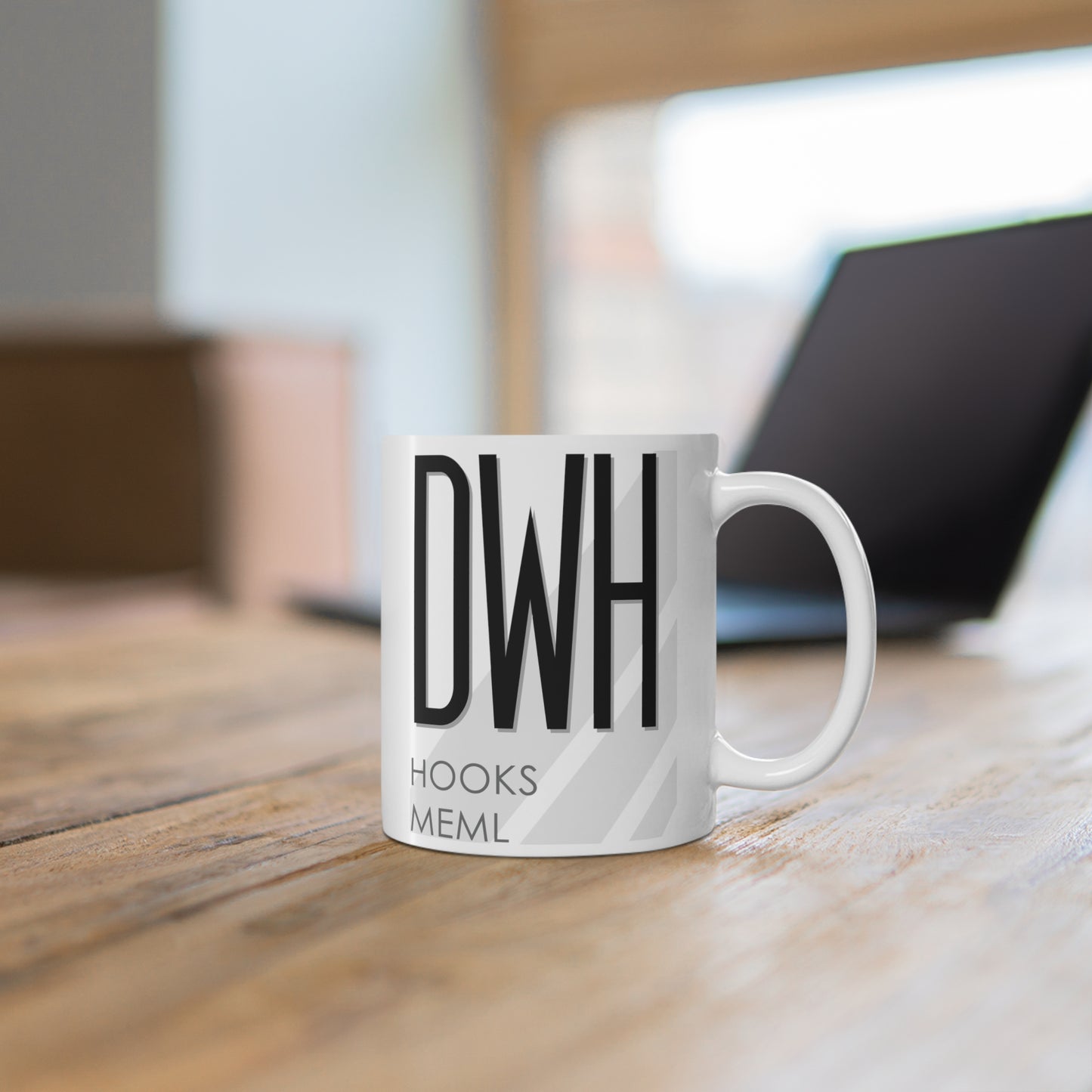 David Wayne Hooks Meml, DWH. 11oz Airport Mug (Gray Stripes)