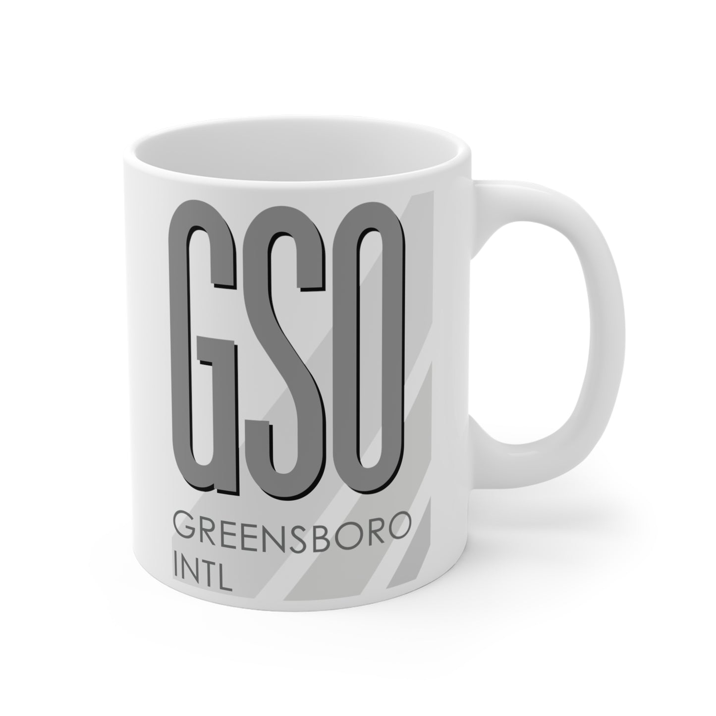 Greensboro Piedmont Triad Intl, GSO. 11oz Airport Mug (Gray)