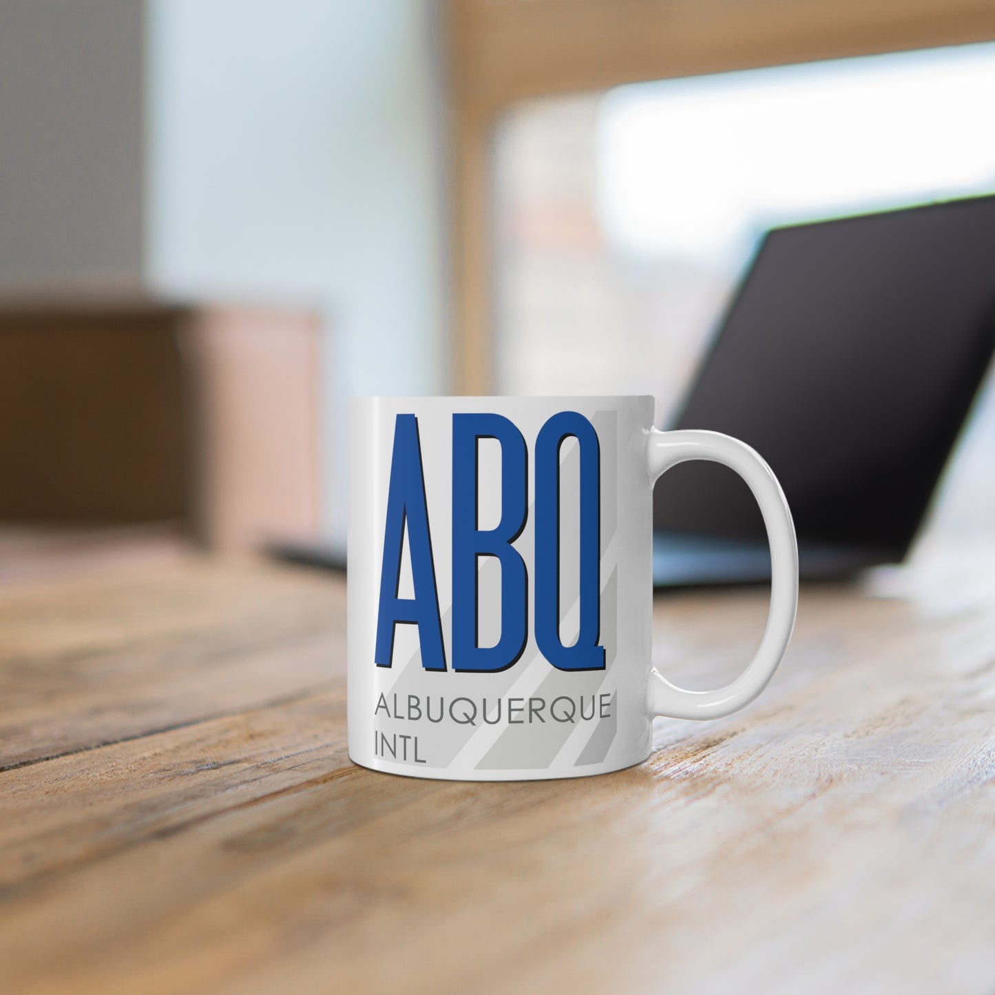 Albuquerque Intl, ABQ. 11oz Airport Mug (Blue)