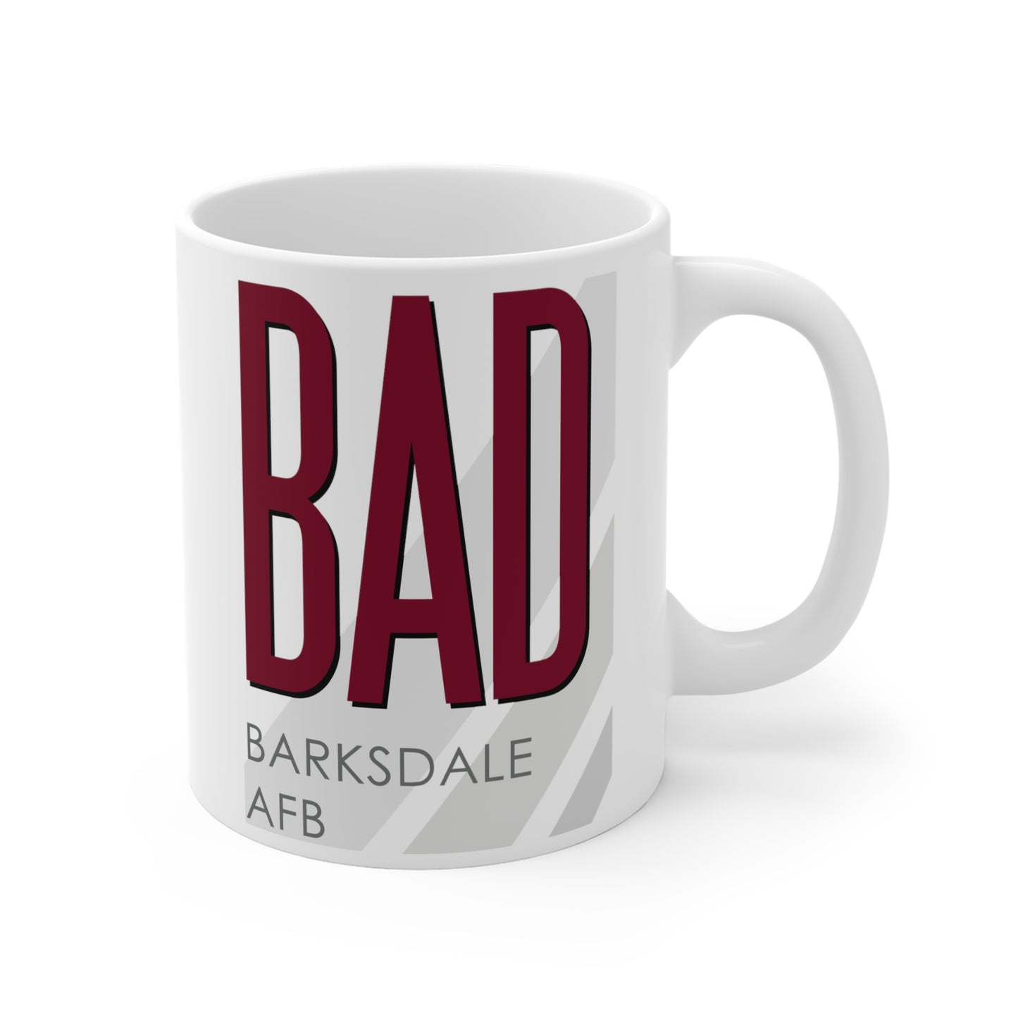 Barksdale AFB, BAD. 11oz Airport Mug (Magenta)