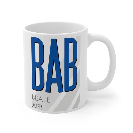 Beale AFB, BAB. 11oz Airport Mug (Blue)