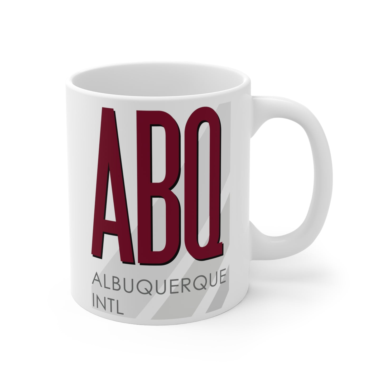 Albuquerque Intl, ABQ. 11oz Airport Mug (Magenta)