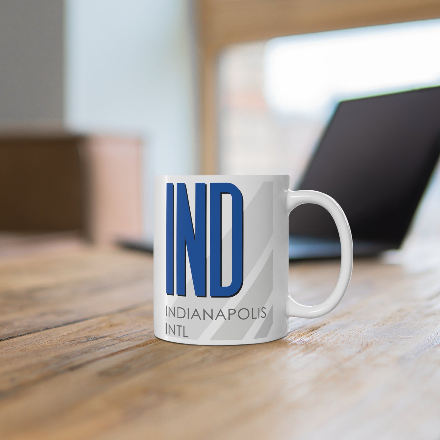 Indianapolis Intl, IND. 11oz Airport Mug (Blue)