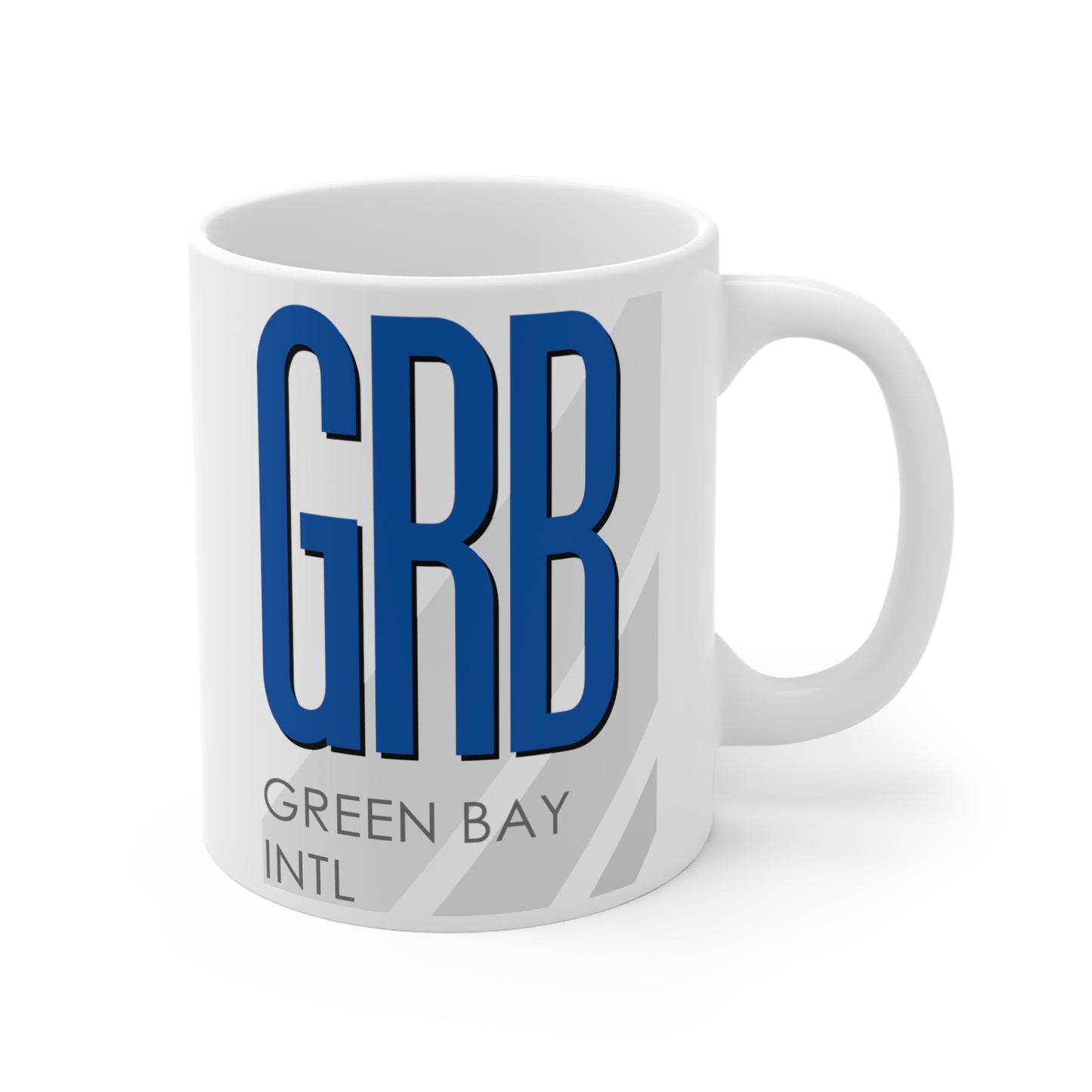 Green Bay Austin Straubel Intl, GRB. 11oz Airport Mug (Blue)