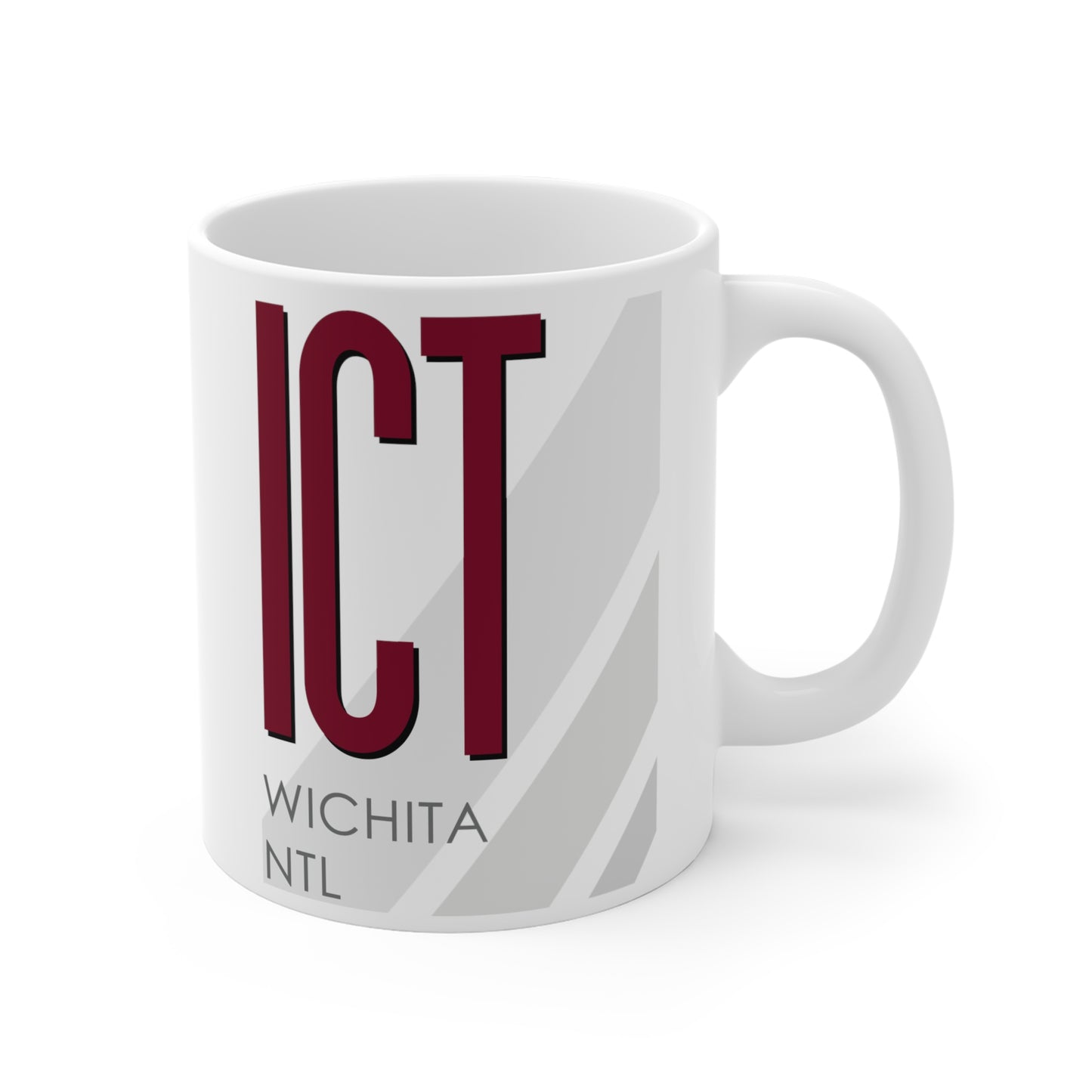 Wichita Dwight D. Eisenhower Ntl, ICT. 11oz Airport Mug (Magenta)