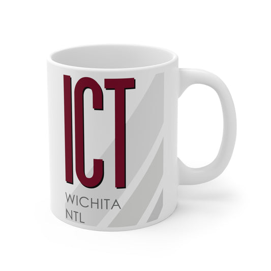 Wichita Dwight D. Eisenhower Ntl, ICT. 11oz Airport Mug (Magenta)