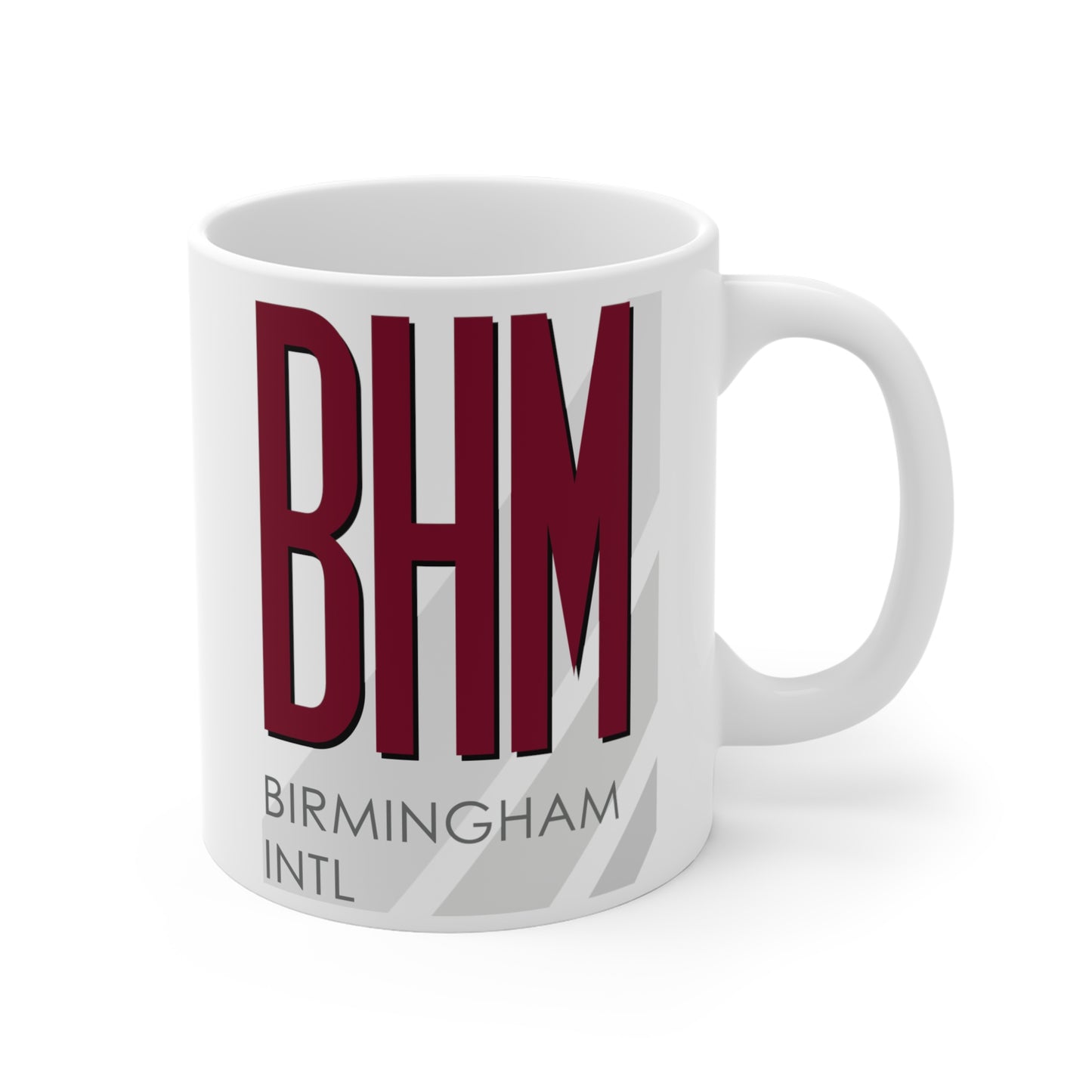 Birmingham Shuttlesworth Intl, BHM. 11oz Airport Mug (Magenta)