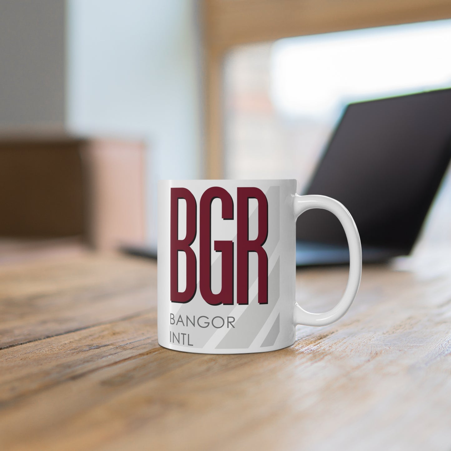 Bangor Intl, BGR. 11oz Airport Mug (Magenta)