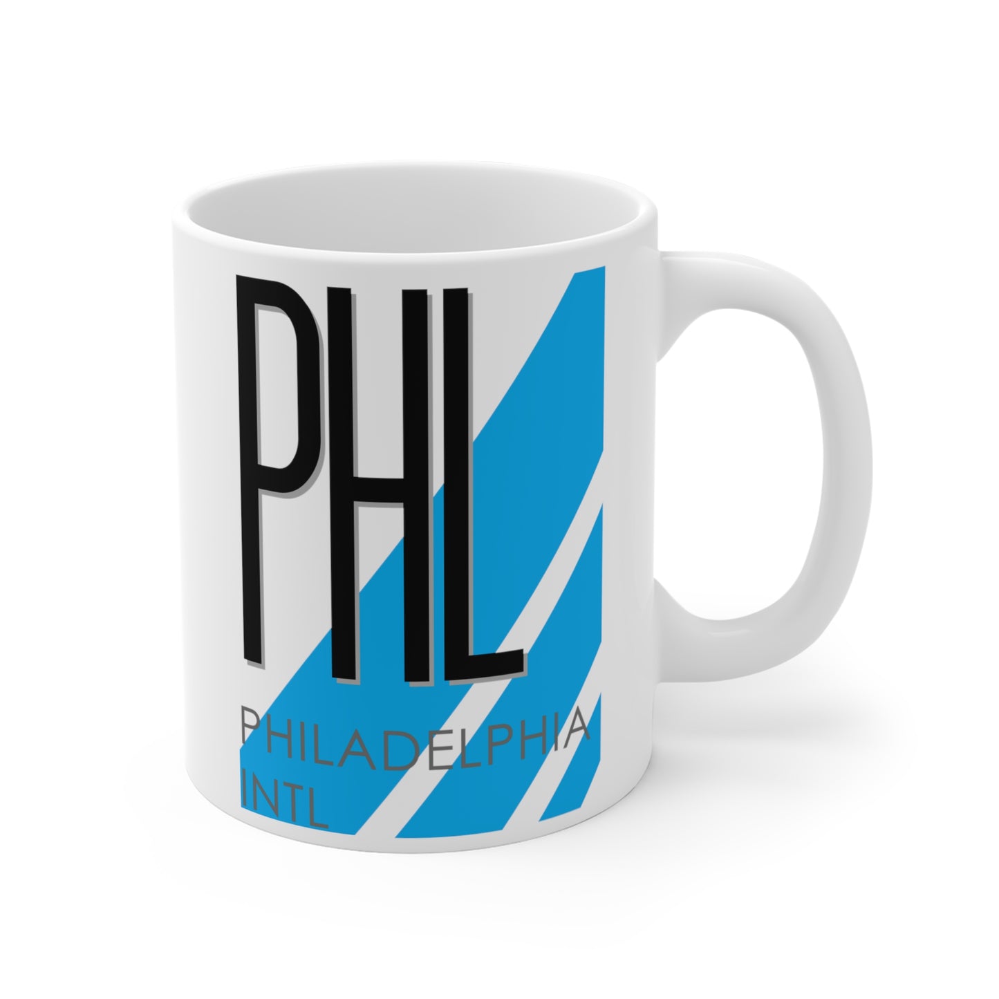 Philadelphia Intl, PHL. 11oz Airport Mug (Blue)