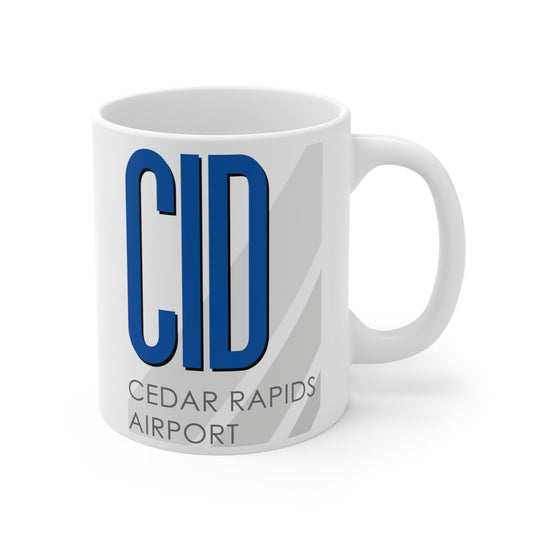 The Eastern Iowa Cedar Rapids, CID. 11oz Airport Mug (Blue)