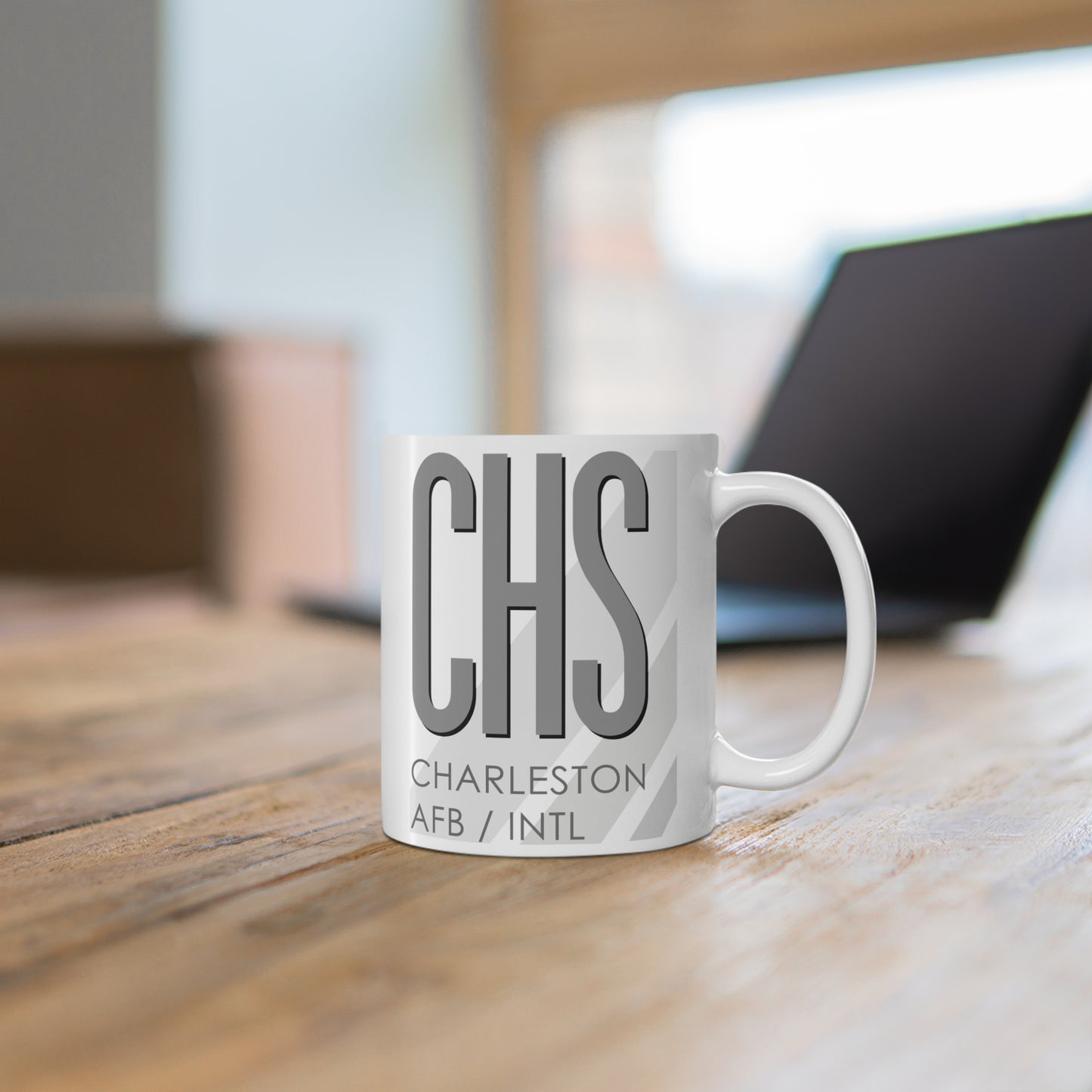 Charleston AFB Intl, CHS. 11oz Airport Mug (Gray)