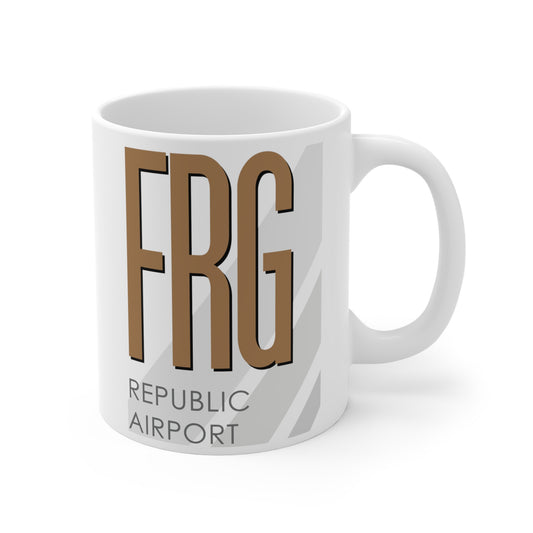 Republic Airport, FRG. 11oz Airport Mug (Brown FRG)