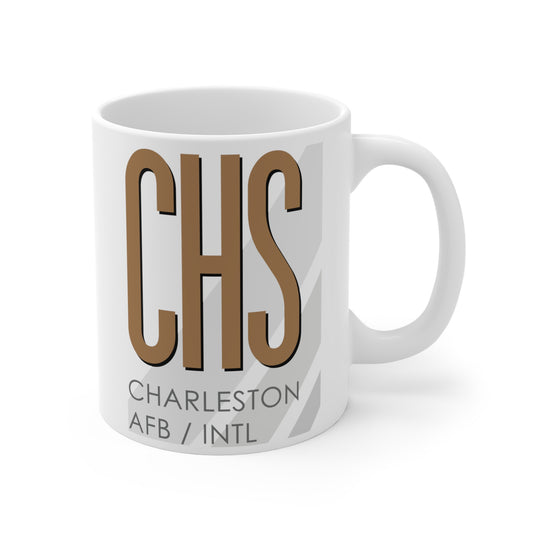 Charleston AFB Intl, CHS. 11oz Airport Mug (Brown)