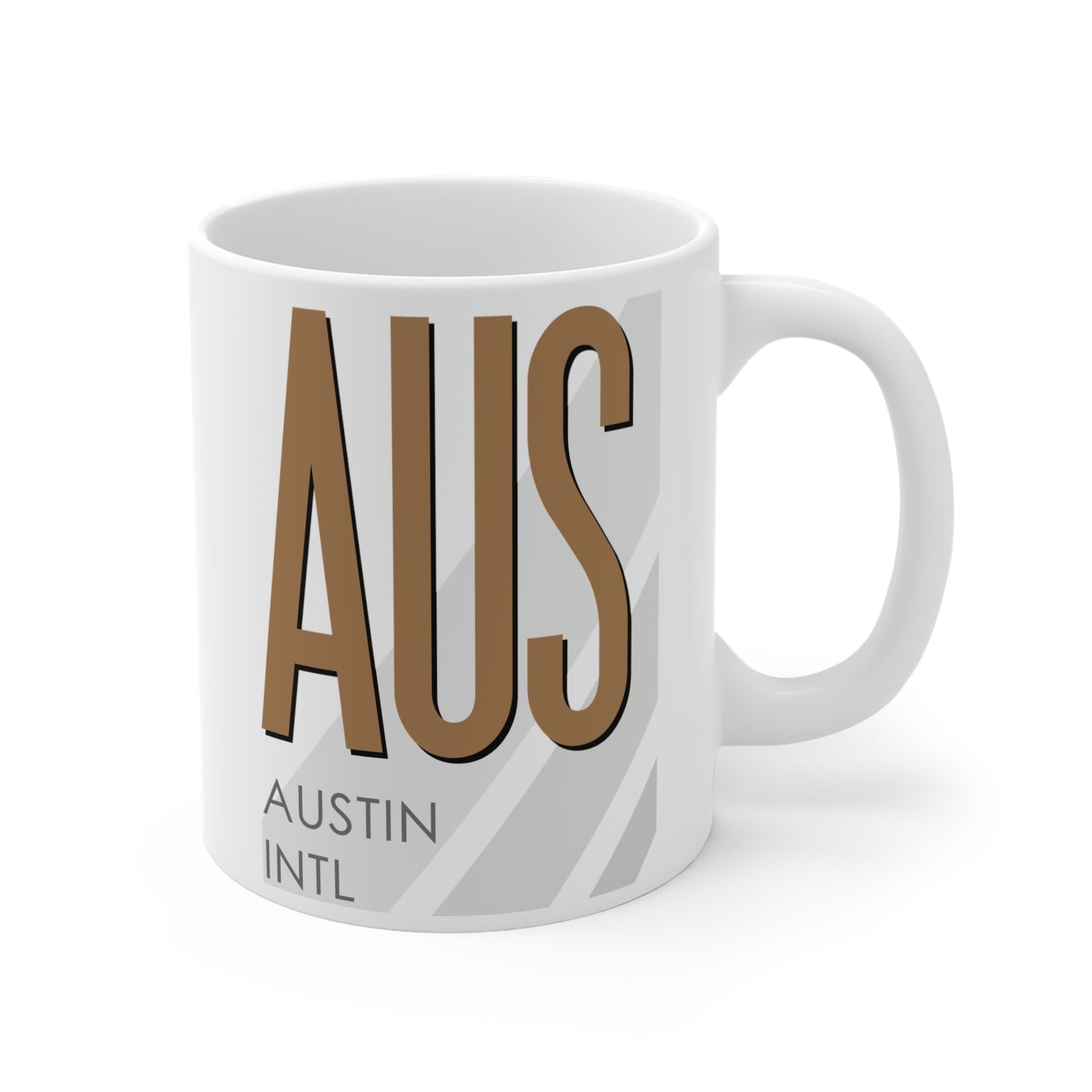 Austin-Bergstrom Intl, AUS. 11oz Airport Mug (Brown)