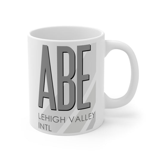 Lehigh Valley Intl, ABE. 11oz Airport Mug (Gray)