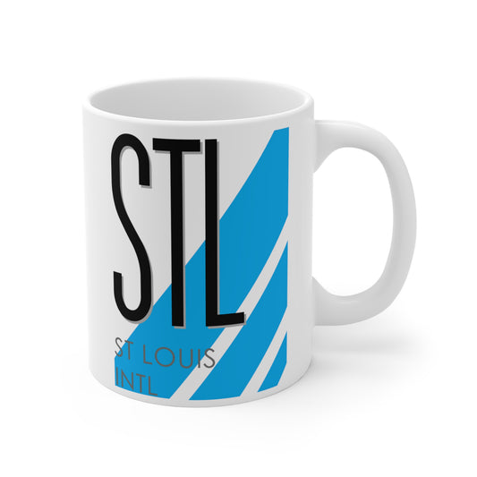 St Louis Lambert Intl, STL. 11oz Airport Mug (Blue)