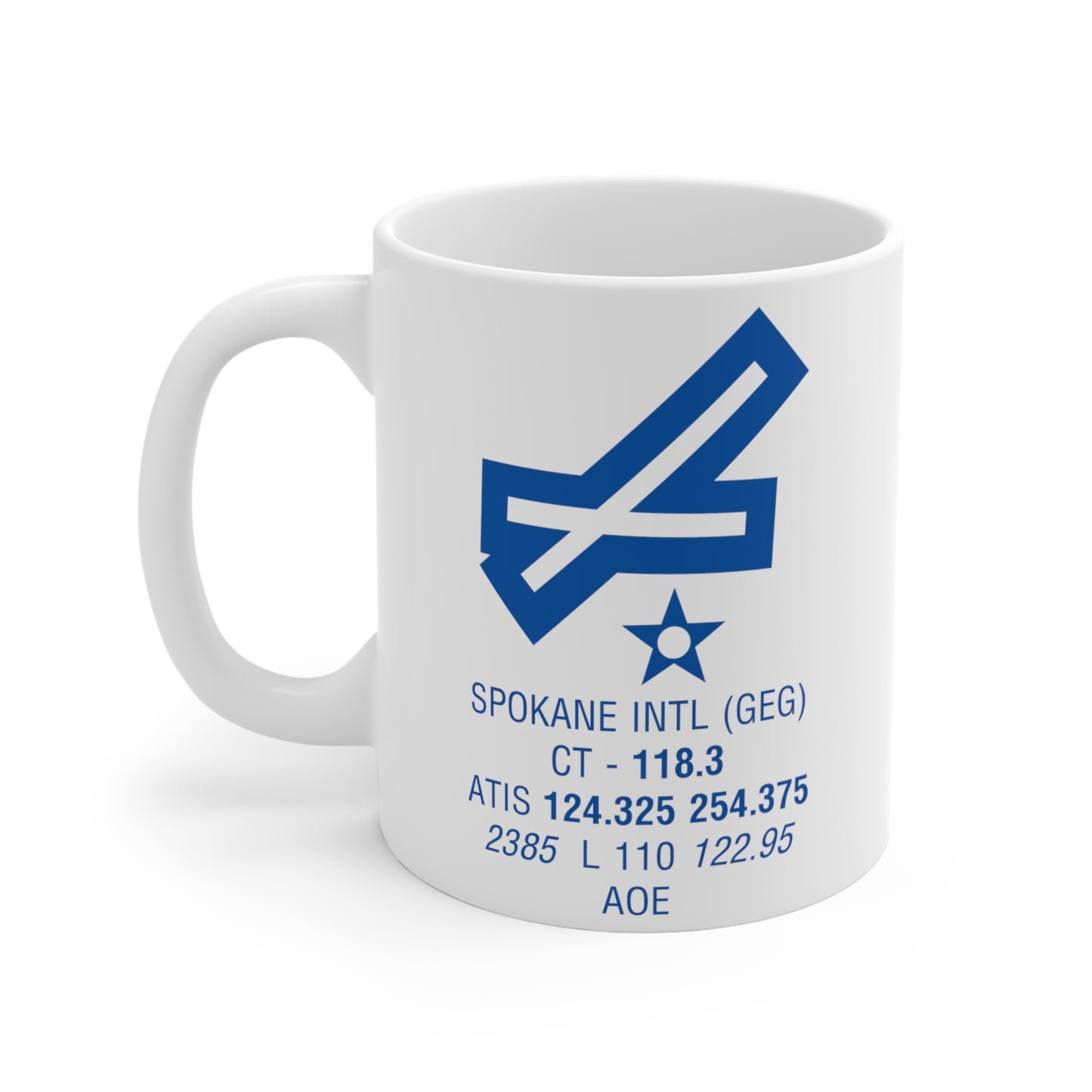 Spokane Intl, GEG. 11oz Airport Mug (Magenta)