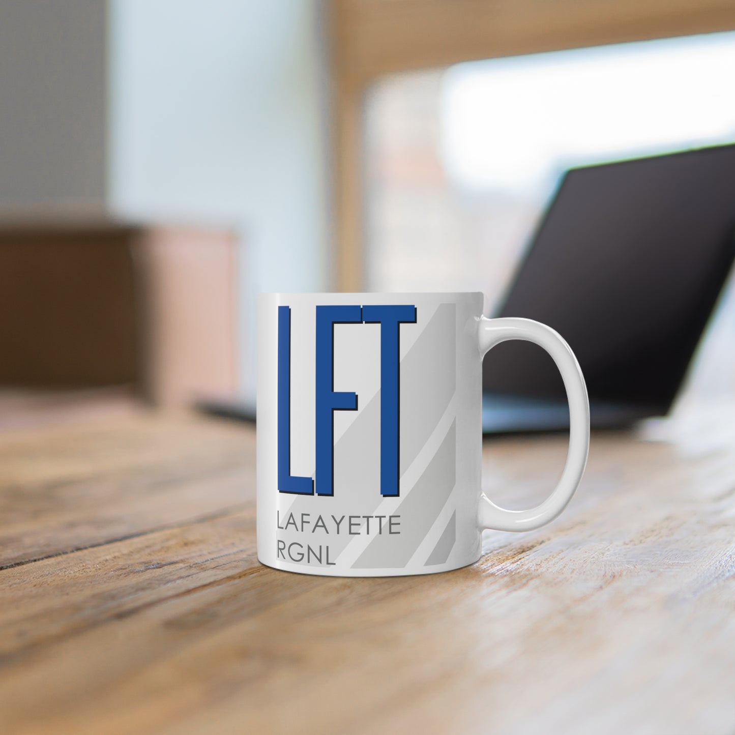 Lafayette Rgnl Paul Fournet Fld, LFT. 11oz Airport Mug (Blue)