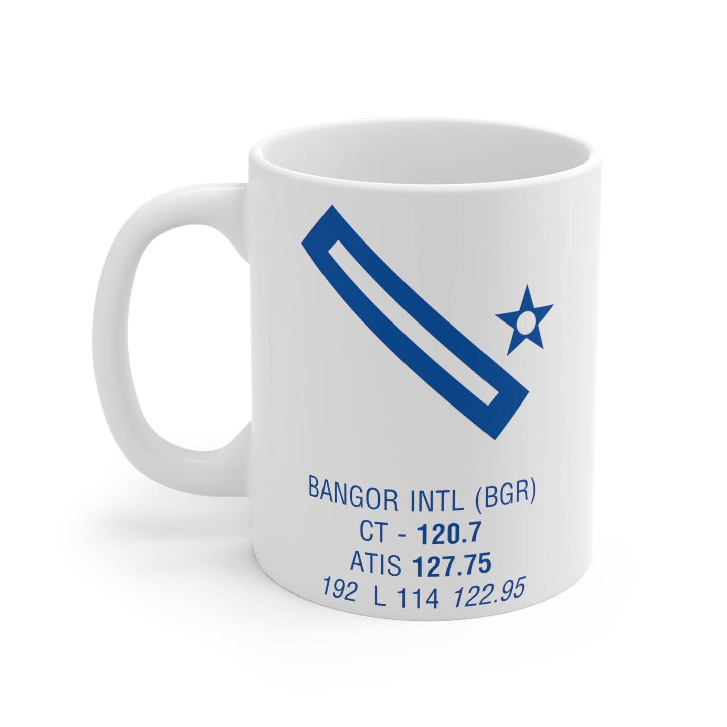 Bangor Intl, BGR. 11oz Airport Mug (Gray)