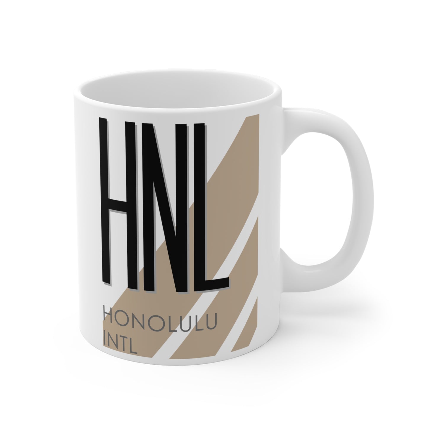 Honolulu Daniel K. Inouye Intl, HNL. 11oz Airport Mug (Cool Brown)