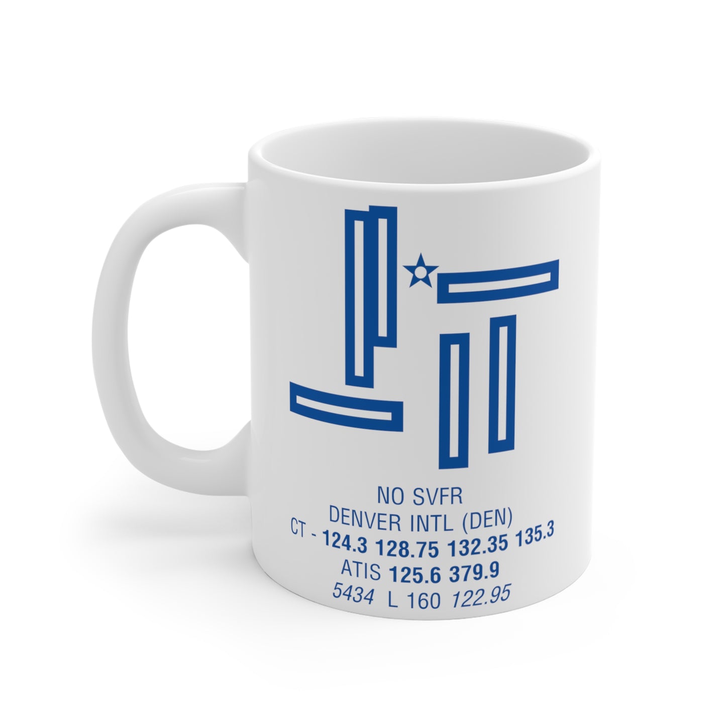 Denver Intl, DEN. 11oz Airport Mug (Blue)