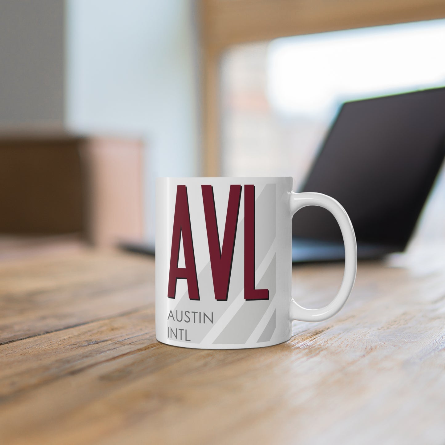 Asheville Rgnl, AVL. 11oz Airport Mug (Magenta)