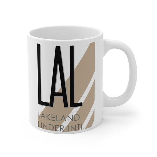 Lakeland Linder Intl, LAL. 11oz Airport Mug (Cool Brown Stripes)