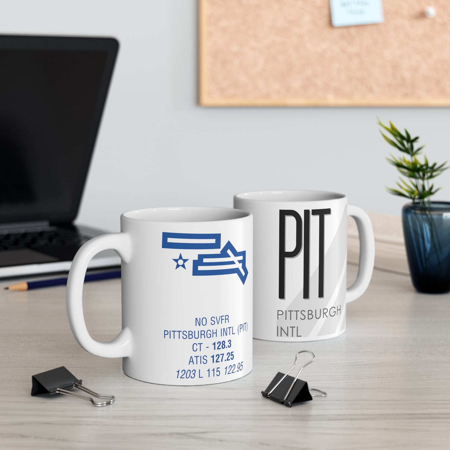 Pittsburgh Intl, PIT. 11oz Airport Mug (White)