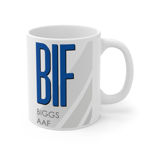 Biggs AAF, BIF. 11oz Airport Mug (Blue)