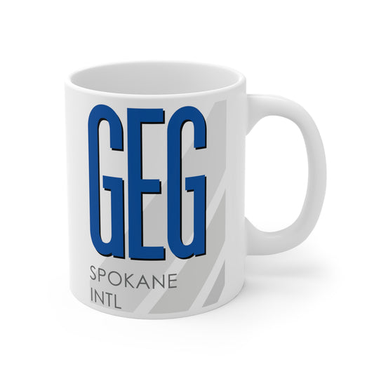 Spokane Intl, GEG. 11oz Airport Mug (Blue)