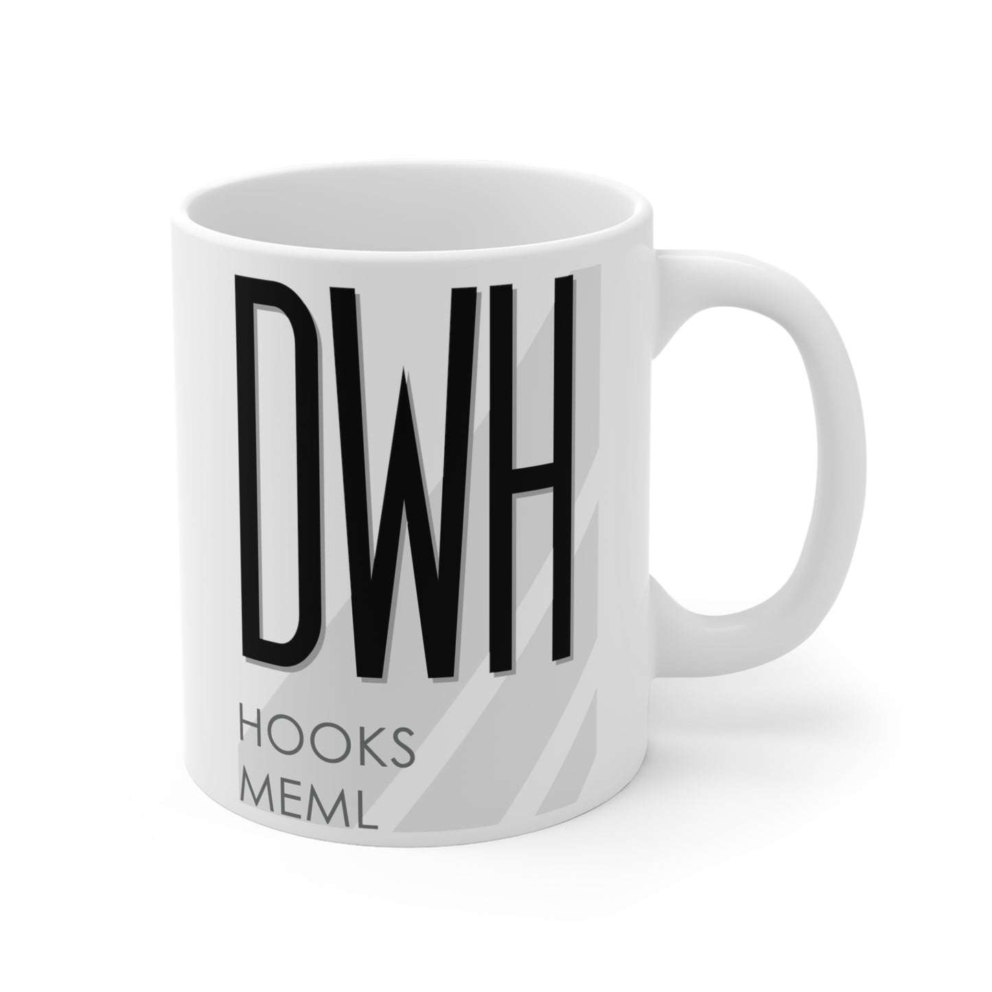 David Wayne Hooks Meml, DWH. 11oz Airport Mug (Gray Stripes)