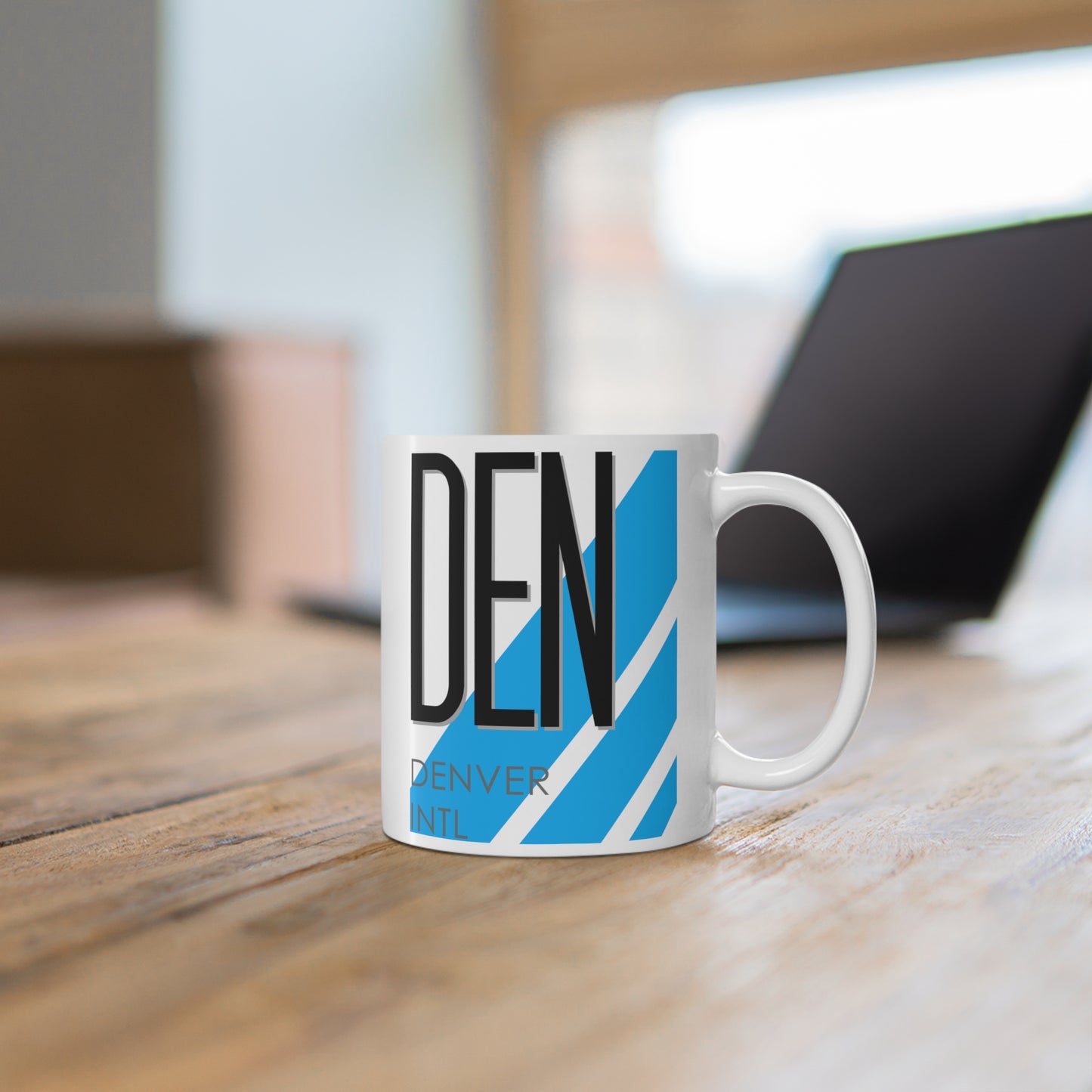 Denver Intl, DEN. 11oz Airport Mug (Blue)