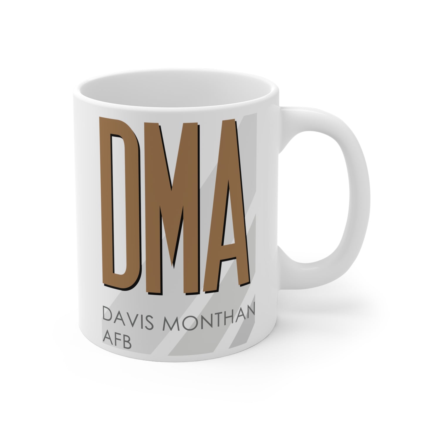 Davis Monthan AFB, DMA. 11oz Airport Mug (Brown)