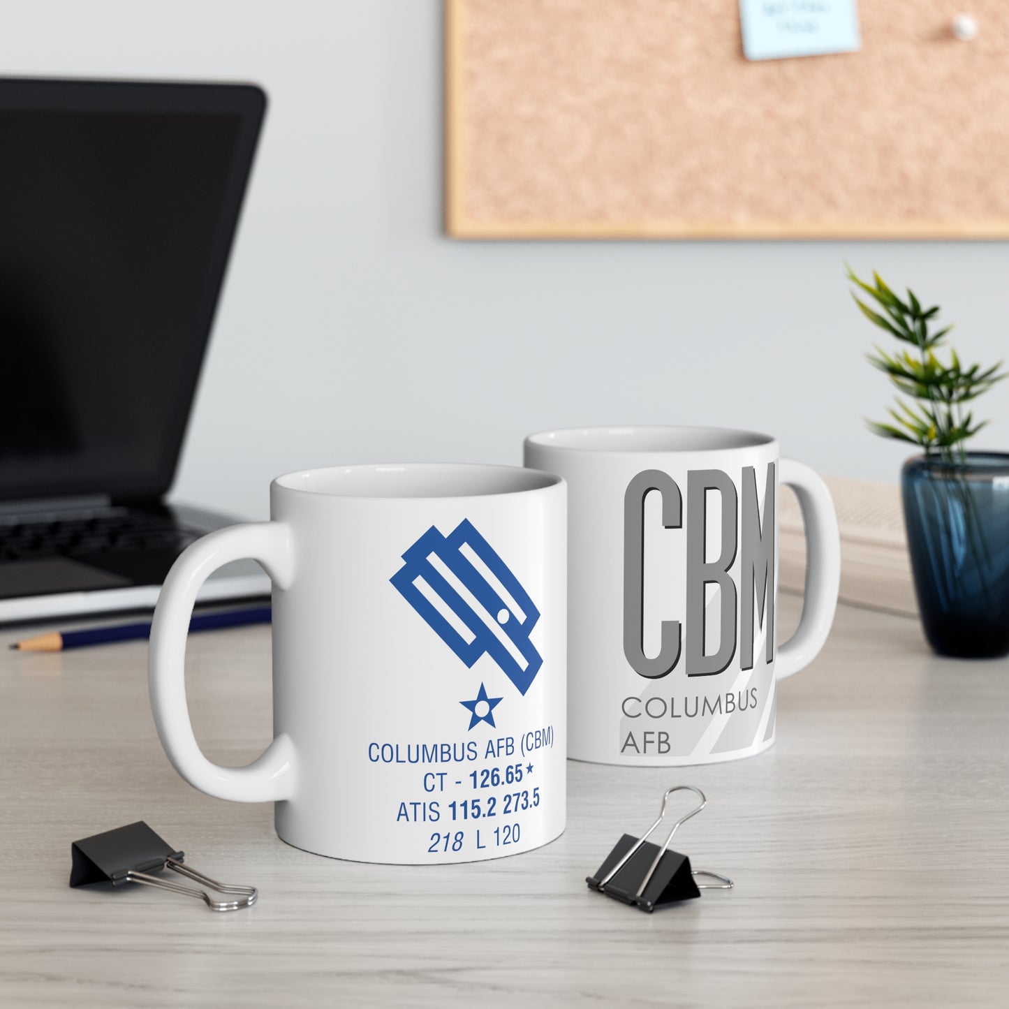 Columbus AFB, CBM. 11oz Airport Mug (Gray)