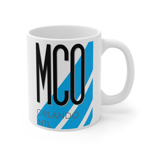 Orlando Intl, MCO. 11oz Airport Mug (Blue)