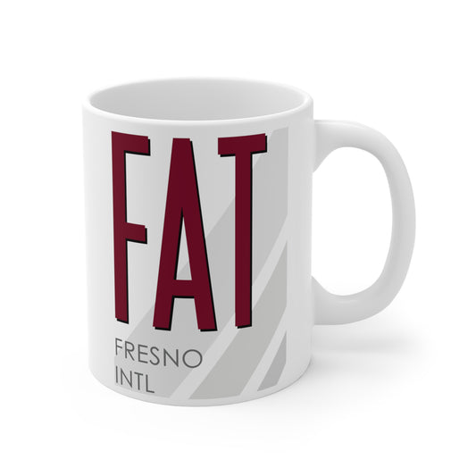 Fresno Yosemite Intl, FAT. 11oz Airport Mug (Magenta)