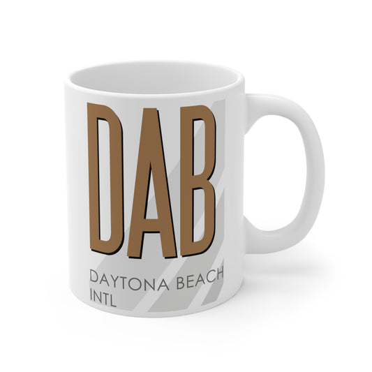 Daytona Beach Intl, DAB. 11oz Airport Mug (Brown)