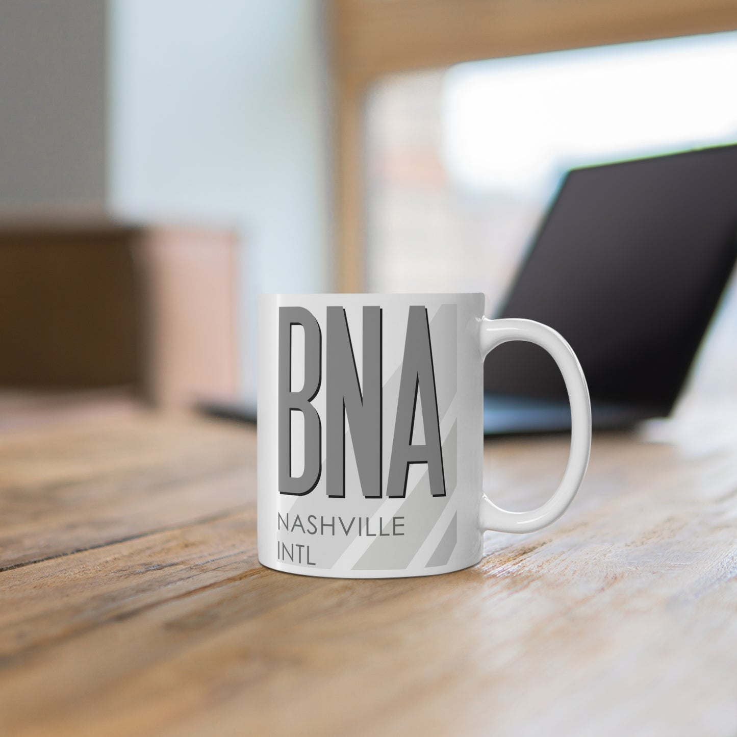 Nashville Intl, BNA. 11oz Airport Mug (Gray)