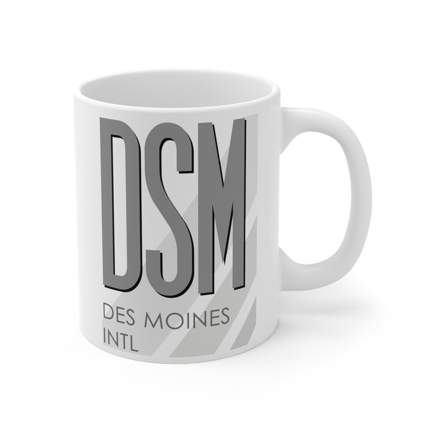 Des Moines Intl, DSM. 11oz Airport Mug (Gray)