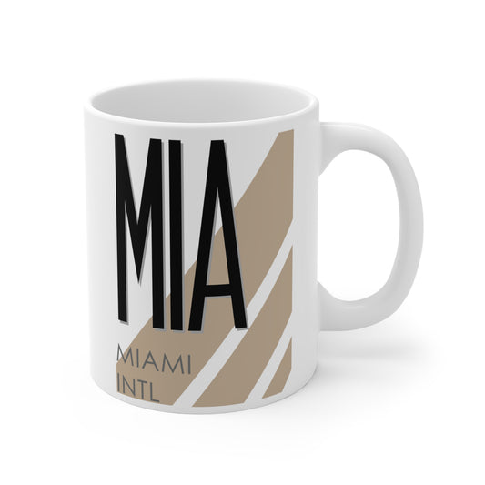 Miami Intl, MIA. 11oz Airport Mug (Cool Brown)