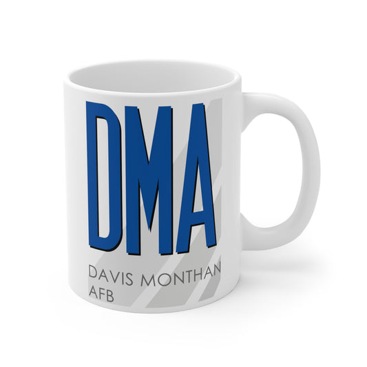 Davis Monthan AFB, DMA. 11oz Airport Mug (Blue)