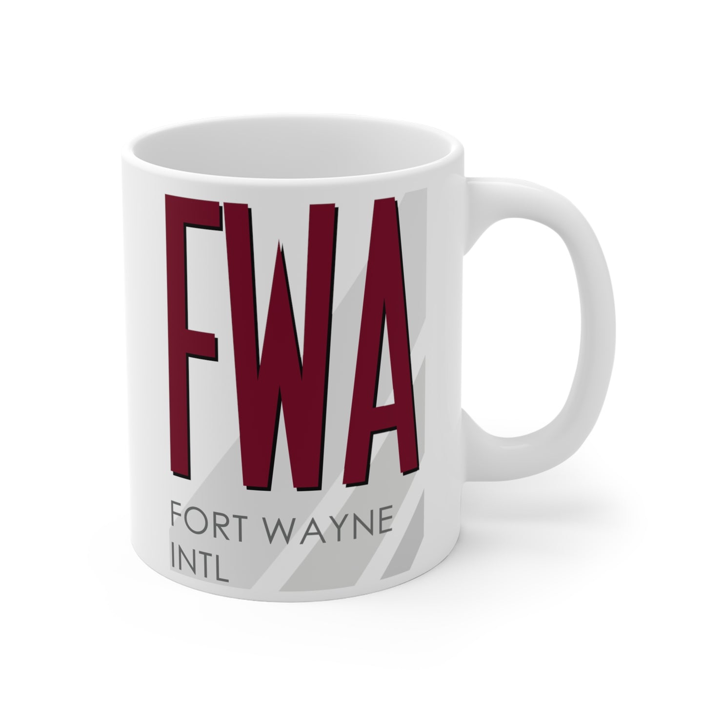 Fort Wayne Intl, FWA. 11oz Airport Mug (Magenta)