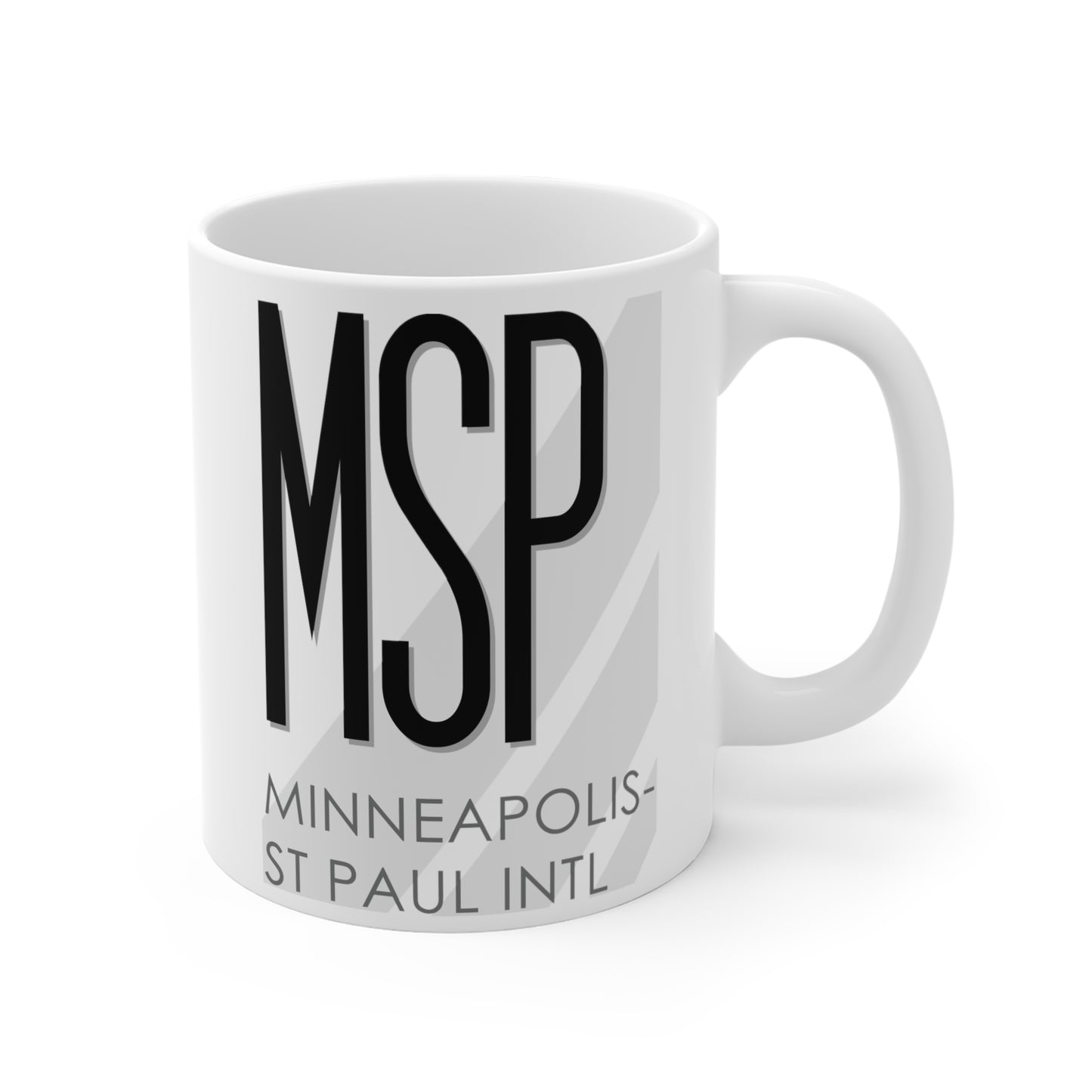 Minneapolis-St Paul Wold-Chamberlain Intl, MSP. 11oz Airport Mug (White)