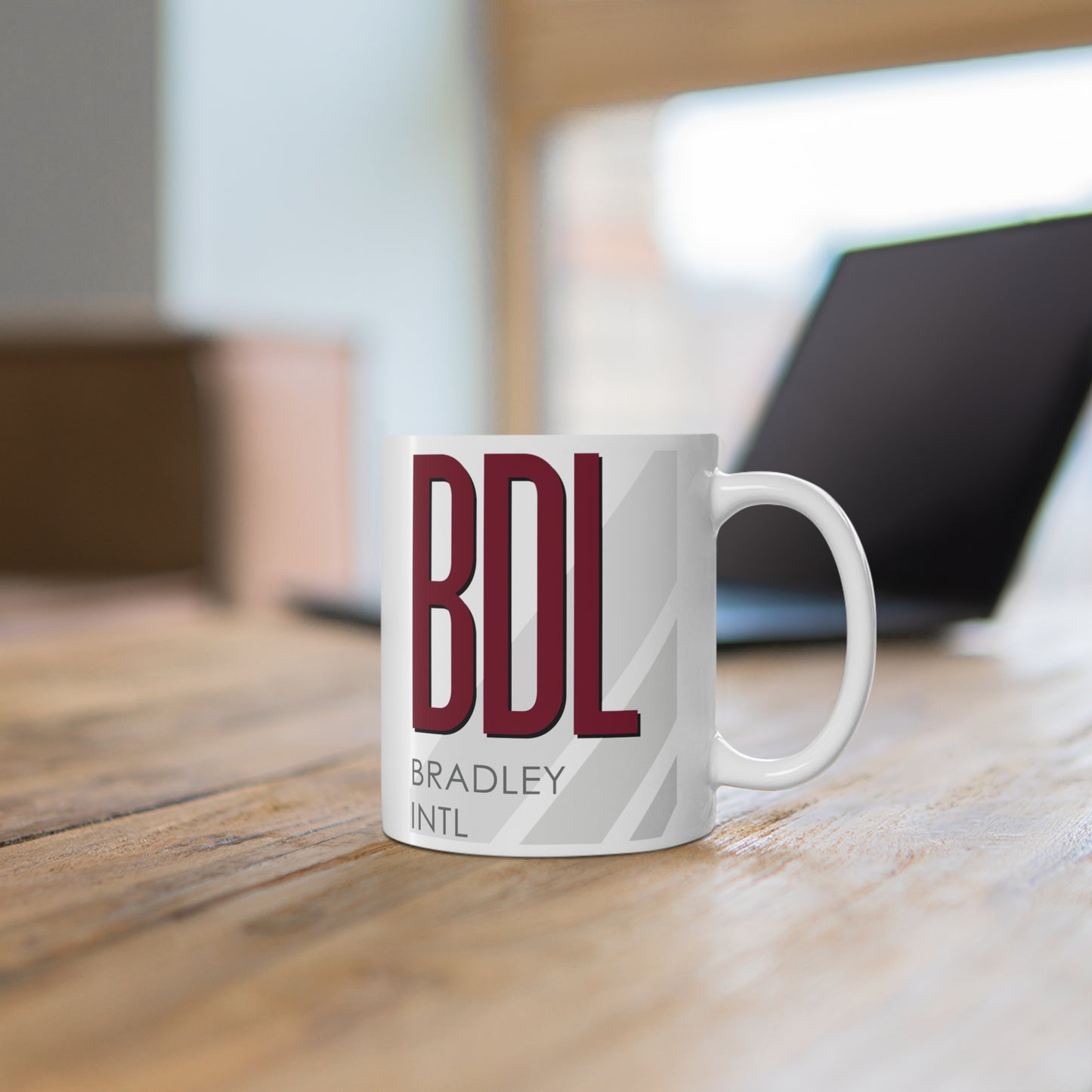 Bradley Intl, BDL. 11oz Airport Mug (Magenta)