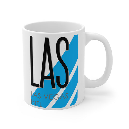 Las Vegas Harry Reid Intl, LAS. 11oz Airport Mug (Blue)