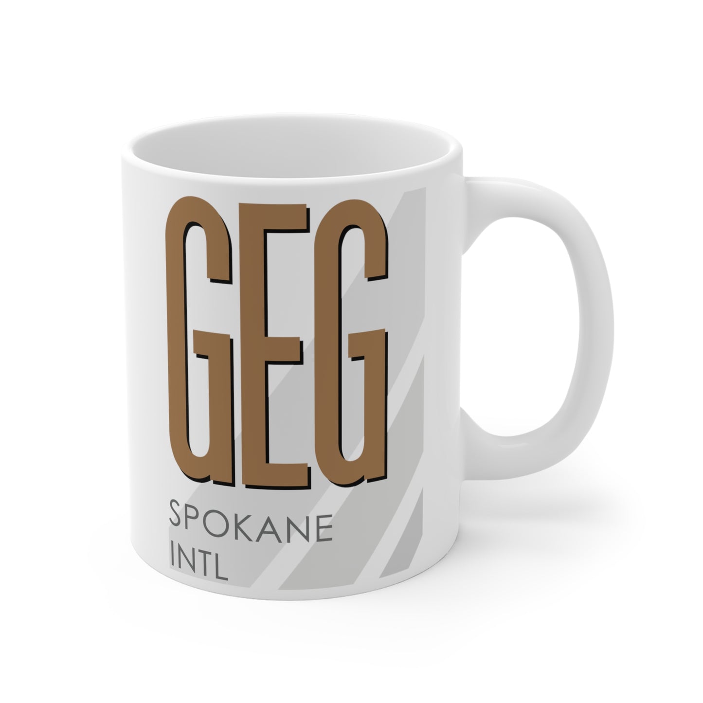 Spokane Intl, GEG. 11oz Airport Mug (Brown)