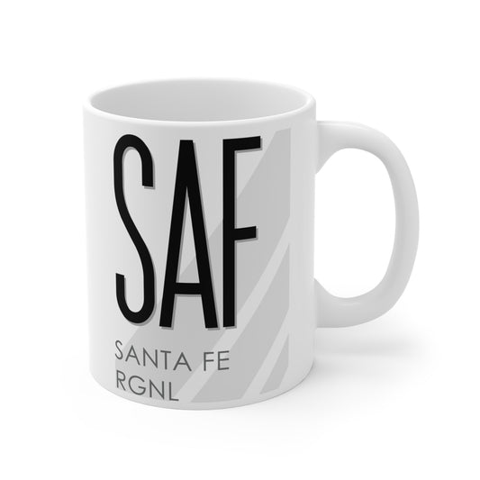 Santa Fe Rgnl, SAF. 11oz Airport Mug (Gray Stripes)