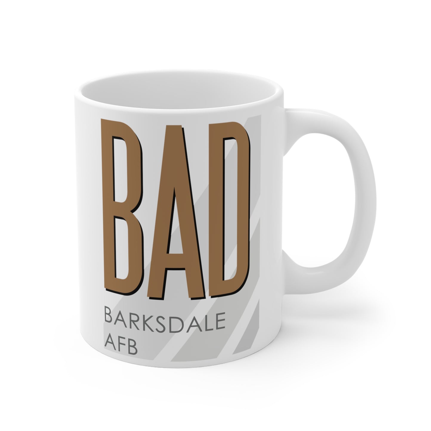 Barksdale AFB, BAD. 11oz Airport Mug (Brown)