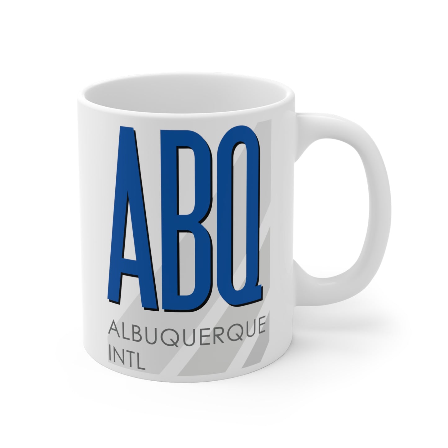 Albuquerque Intl, ABQ. 11oz Airport Mug (Blue)