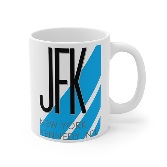 New York John F. Kennedy Intl, JFK. 11oz Airport Mug (Blue)